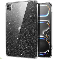 ESR iPad Pro 11インチ ケース（M5/M4、2025/2024）専用 薄型軽量 耐衝撃・耐落下保護・耐黄変 ハイブリッドケース ハード背面とソフトフレーム Pencil Pro/USB-C対応 Classicシリーズ グリッタークリア
