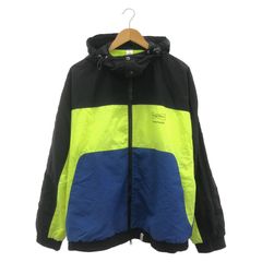 ベネトン ナイロンジャケット 黒 黄 白 46 M 切替 90s ショート丈 