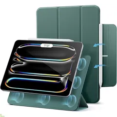 ESR iPad Pro 11インチ ケース（M5/M4、2025/2024） 専用 強力マグネット吸着式 スリムな三つ折りスタンドケース オートスリープ/ウェイク機能 Pencil Pro/USB-C対応 耐久性保護 Reboundシリーズ グリー