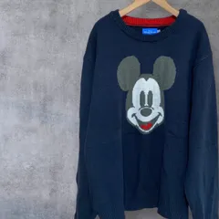 東京ディズニーリゾート　公式　ミッキー　ニット　セーター　L サイズ　ネイビー　紺　赤
