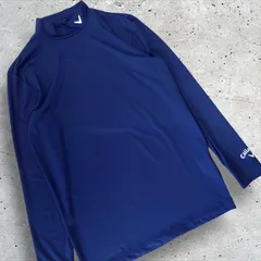 極美品 Callaway Golf モックシャツ ネックロゴ インナーシャツ 長袖 ネイビー