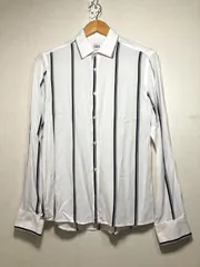 5000192 ZARA SLIM FIT 長袖 ストライプ シャツ S ザラ ホワイト メンズ