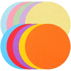 【迅速発送】VILLCASE 100枚 丸い色紙 15 cm 切り抜き紙 折り紙クラフト紙 アソートカラーのラウンドカットアウト 工芸画紙 厚紙 包装紙 クラフト厚紙 カラーカードストック 色のクラフト紙 工芸品 子 両面 論文