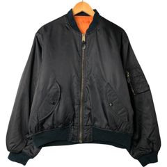 80s〜90s 黒タグ】ALPHA USA製 リバーシブル MA-1 ネイビー - メルカリ