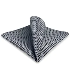 SHLAX&WING 無地 黒 シルバー メンズ ビジネス ポケットチーフ シルク 0