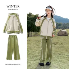 スポーツウェア ジャージースーツ 上下 2点セットジャケット＋ロングパンツ 子供服 女の子  学生服 小学