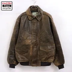 00s L.L.Bean A-2 タイプ レザージャケット メンズ XL~サイズ相当 ビッグサイズ オーバーサイズ