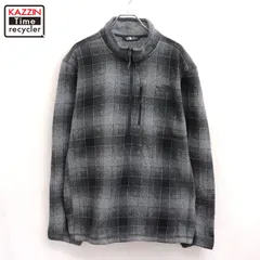 00s THENORTHFACE チェック柄 ハーフジップ フリースジャケット メンズ 表記XLサイズ