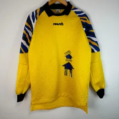 reusch ロイシュ ゴールキーパーシャツ キルティング パッド 袖切替 イエロー XOサイズ メンズ 古着 スポーツMIX Y2K