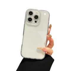 【迅速発送】キラキラ iPhone 16 ケース ラメ入り デコ 透明 クリア カバー ストラップホール付き きらきら 可愛い カメラ保護 アイフォン16 透明ケース レディース 女性透明