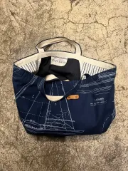 ポロラルフローレン ネイビー ボート プリント トートバッグ