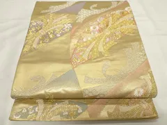 平和屋着物●織匠十一代目 篠屋宗兵衛 謹製　綴れ唐織　六通柄袋帯　本漆箔　束ね熨斗花文　金銀糸　正絹　逸品　CAAZ6478dy 平和屋着物○織匠十一代目 篠屋宗兵衛 謹製 綴れ唐織 六通柄袋帯 本漆