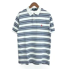 POLO RALPH LAUREN ポロラルフローレン 半袖ポロシャツ サイズ:XL ボーダー/スリムフィット/コットン    ホワイト/ネイビー メンズ / 240001149712