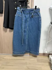 インディゴデニムスカート ベルトセット (デザイナーブランド)