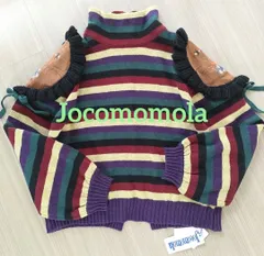 Jocomomola／ホコモモラ　サイズ40　タグ付未使用品　肩にライオンが付いてるボーダーニット　ライオン　ボーダー　ウール　マルチカラー　スペインブランド　イトキン
