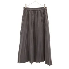 nano universe ナノユニバース ロング丈 フェイクスエード プリーツスカート F チャコールグレー レディース 古着