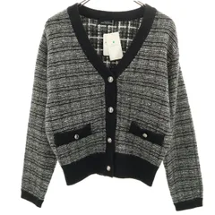 未使用 green label relaxing グリーンレーベルリラクシング 長袖 ミックス ツイード カーディガン F グレー系 タグ付き ユナイテッドアローズ レディース 古着