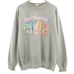 Walt Disney World ウォルトディズニーワールド くまのプーさん 2002 プリント 長袖 トレーナー XL グレー スウェット メンズ 古着