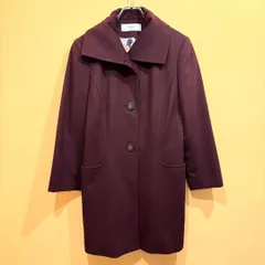 カシミヤ100% FERAUD コート ワインレッド エンジ 40