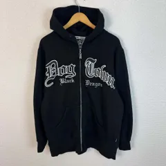 00s DOG TOWN ドッグタウン スウェットパーカー 刺繍ロゴ ブラック メンズ 古着 ストリート　平成　オーバーサイズ