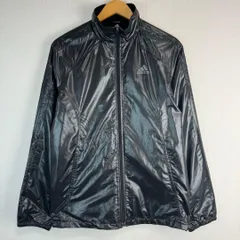 adidas アディダス ナイロンジャケット ウインドブレーカー CLIMA365 ロゴ 光沢 ブラック メンズ 古着 スポーツMIX ストリート Y2K テック系