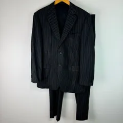 VITALE BARBERIS CANONICO ヴィターレ・バルベリス・カノニコ セットアップ スーツ ストライプ 総柄 ブラック メンズ 古着 モード