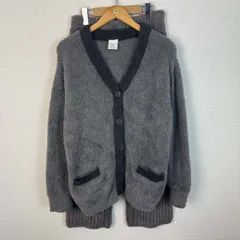 gelato pique ジェラートピケ ルームウェア セットアップ Vネックカーディガン バイカラー グレー ONE SIZE レディース 古着