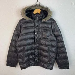 00s Y2K adidas アディダス ダウンジャケット ファーフード ブラック Sサイズ メンズ 古着 ストリート