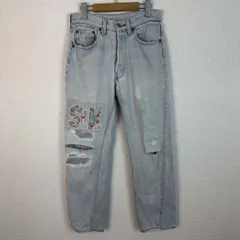 80s Levi's リーバイス　ダメージ パッチワーク デニムパンツ ライトブルー メンズ 古着 ストリート Y2K