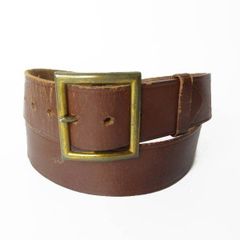 新品未使用RRLブラウンレザーオーバルゴールドバックルベルト