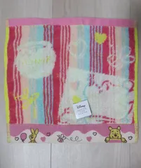 新品未使用！プーさんのハンドタオル ハンカチ ピンク Disney ディズニー UCHINO 抗菌防臭加工