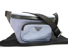 ■新品■未使用■ EMPORIO ARMANI エンポリオアルマーニ ナイロン×レザー ウエストバッグ ウエストポーチ ブルー系 FU3353