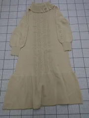 ◇ ⊆ axes femme ケーブル編みニットワンピース ベージュ系 M レディース E  【1508250038440】