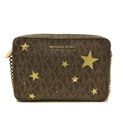 MICHAEL KORS(マイケルコース) ショルダーバッグ - 35H7GIFC3M ダークブラウン×ブラウン×ゴールド スタッズ/スター(星)/斜めがけ レザー
