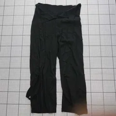 ◇ ⊂ callautia カラウティア 薄手 ウエストリボン ワイドストレートパンツ サイズS ブラック系 レディース E  【1508260020558】