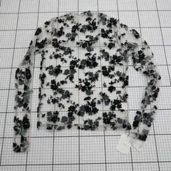 ◇ ⊂ 美品 Chicoチコ 花柄 長袖 シースルーシャツ サイズF ブラック系 レディース ▽ E  【1508260020442】