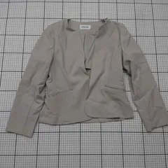 ◇ ⊇ GLOBAL WORK ノーカラージャケット ベージュ系 Mサイズ レディース E  【1508260021180】