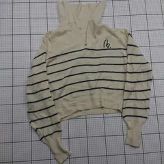 ◇ ⊇ mily bilet ボーダーニットプルオーバー アイボリー系×ネイビー系 M レディース E  【1508260021623】