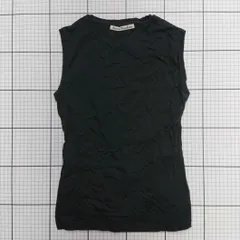 ◇ ⊂ アクネ ストゥディオズ コットンポリウレタン ノースリーブTシャツ ブラック系 レディース E  【1508260037785】