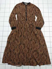 ◇ ⊇ 【サニーレーベル Sonny Label】 LA06-26K017 ペイズリー柄ロングワンピース フリーサイズ ブラウン系 レディース E  【1508260042611】