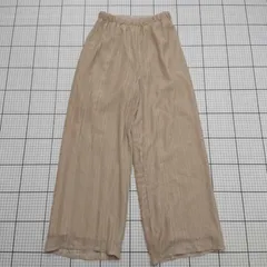 ◇ ⊂ cheek チーク 透け感 シンプル ストレートパンツ サイズM ベージュ系 レディース E  【1508260042918】