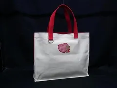 ■新品■未使用■ familiar ファミリア キャンバス トートバッグ ハンドバッグ 肩掛け レディース アイボリー系×レッド系 FP5856