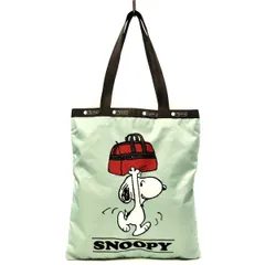 LESPORTSAC(レスポートサック) トートバッグ - ライトブルー×グレー×マルチ スヌーピー/70周年記念/PEANUTSコラボ