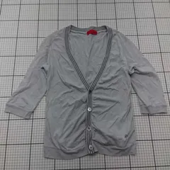 ◇ ⊇ SUPER HAKKA ボーダー柄 長袖 カーディガン サイズ表記なし グレー系 レディース E  【1509100028659】