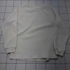 ◇ ⊇ GLOBAL WORK グローバルワーク シンプル 長袖 ビッグヘビーワッフルT サイズL ホワイト系 メンズ E  【1509190009095】