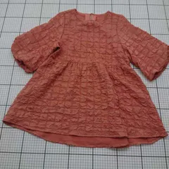◇ ⊂ any SiS エニィスィス 柄入り 3分袖 チュニック サイズ２ ブラウン系 レディース ▽ E  【1509190009026】