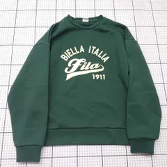 ◇ ⊇ FILA フィラ シンプル系 長袖 長袖スウェットシャツ サイズL グリーン系 メンズ E  【1509190010473】