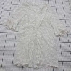 ◇ ⊂ LODISPOTTO ロディスポット レース 七分袖 カーディガン サイズM ホワイト系 レディース E  【1509190012392】