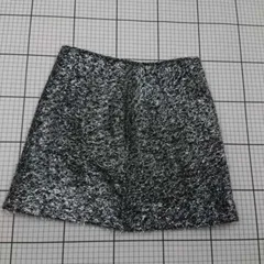 ◇ ⊂ ザヨン 光沢加工 ミニ丈 フレア スカート サイズS ブラック系 レディース E  【1509190033724】