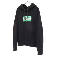 WJ25035 美品 DIESEL ディーゼル パーカー スウェット プルオーバー BRAVES ブレーブス 刺繍 ボックスロゴ Lサイズ 黒 ブラック